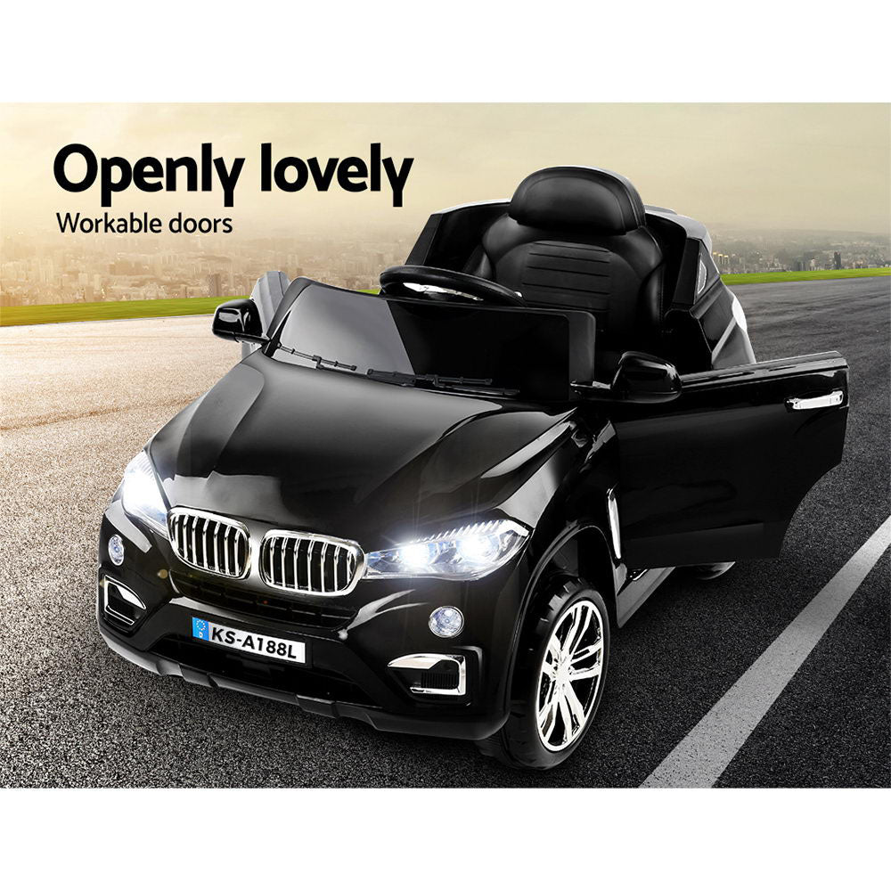 Marlook Kids Electric Ride On Car SUV BMW-Inspired X5 Toy Cars Remote 6V Black