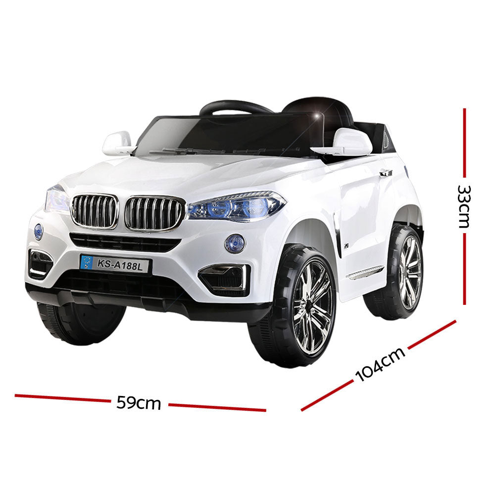 Marlook Kids Electric Ride On Car SUV BMW-Inspired X5 Toy Cars Remote 6V White