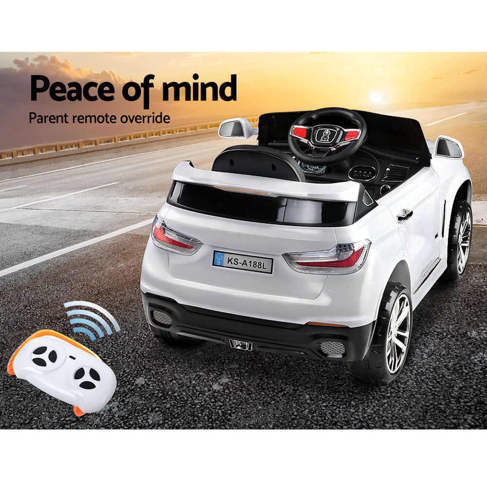 Marlook Kids Electric Ride On Car SUV BMW-Inspired X5 Toy Cars Remote 6V White
