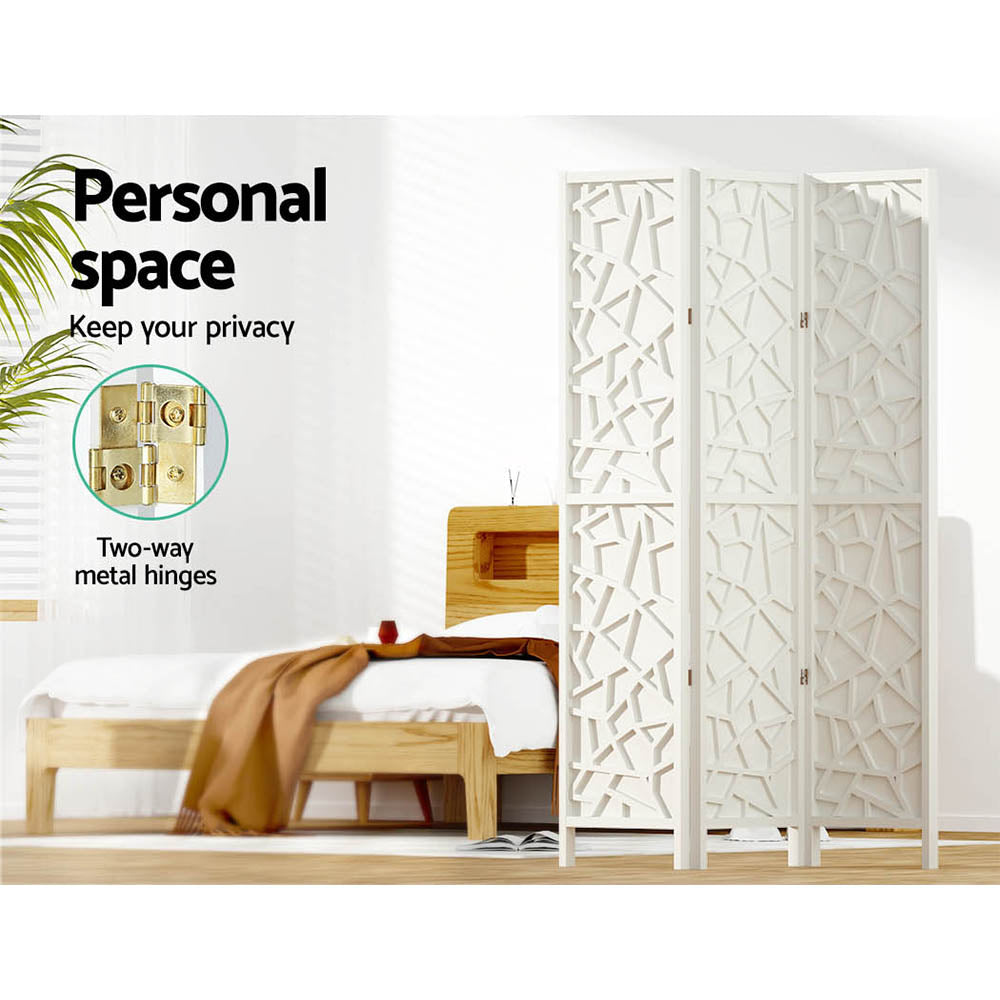 Marlook 3 Panel Room Divider Screen 122x170cm Clover White