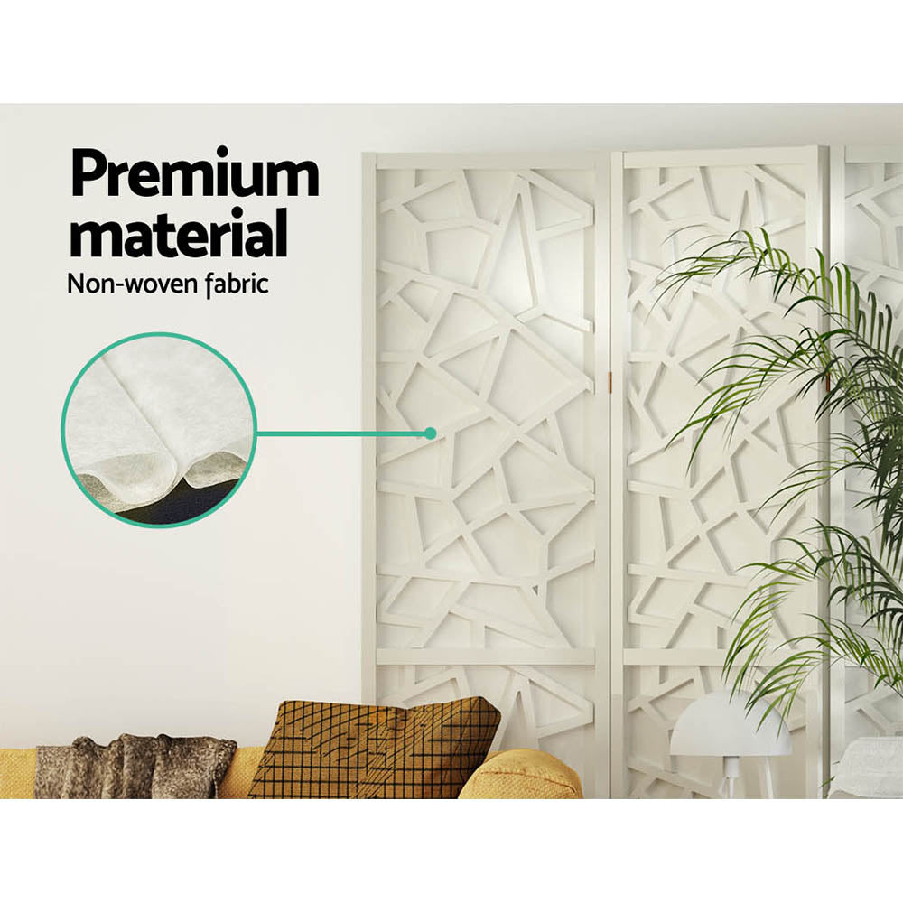 Marlook 3 Panel Room Divider Screen 122x170cm Clover White