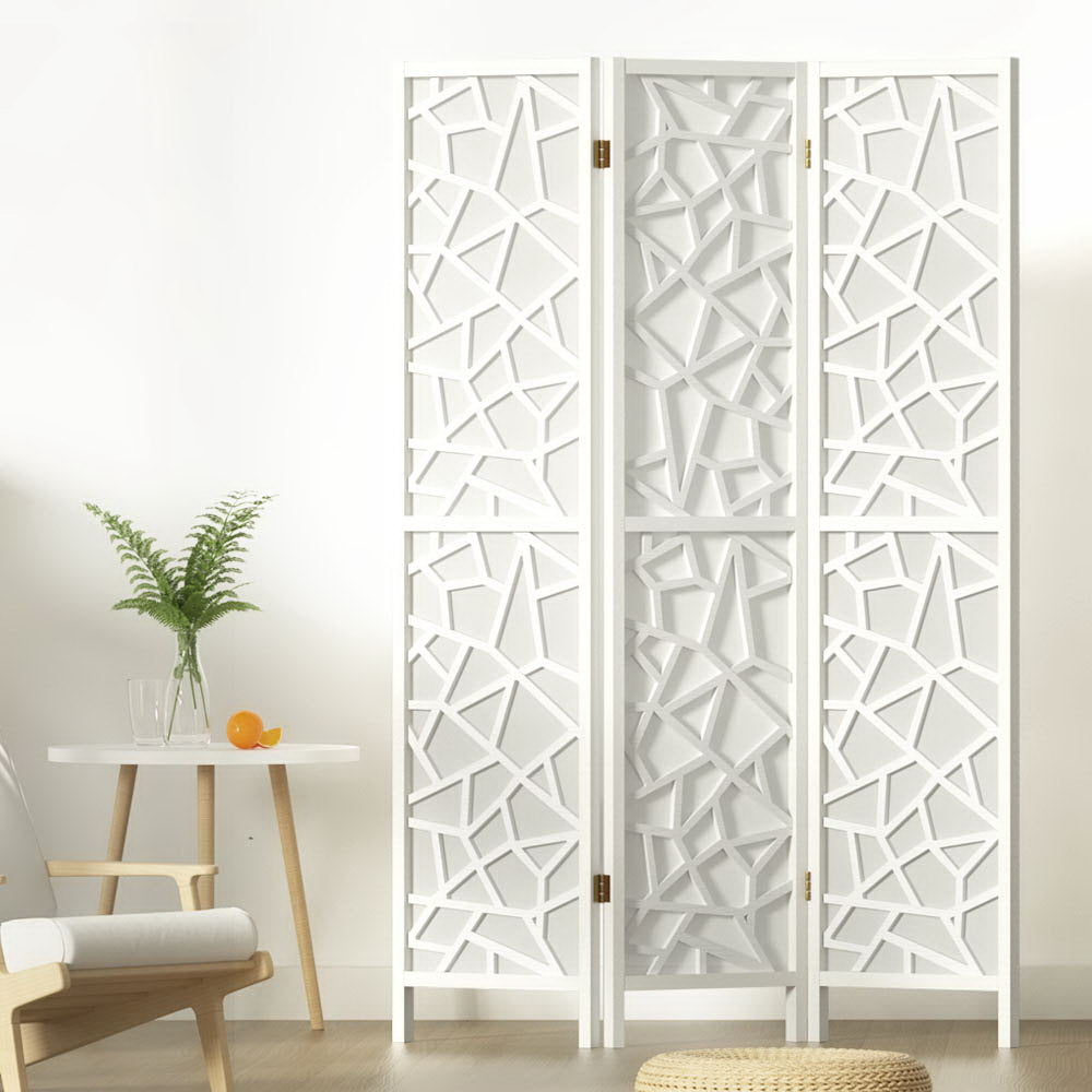 Marlook 3 Panel Room Divider Screen 122x170cm Clover White