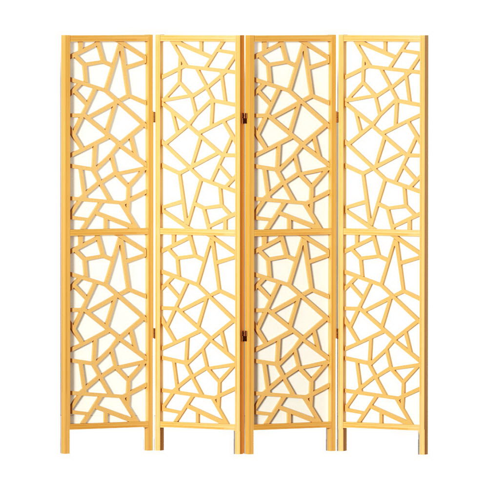 Marlook 4 Panel Room Divider Screen 162x170cm Clover Natural
