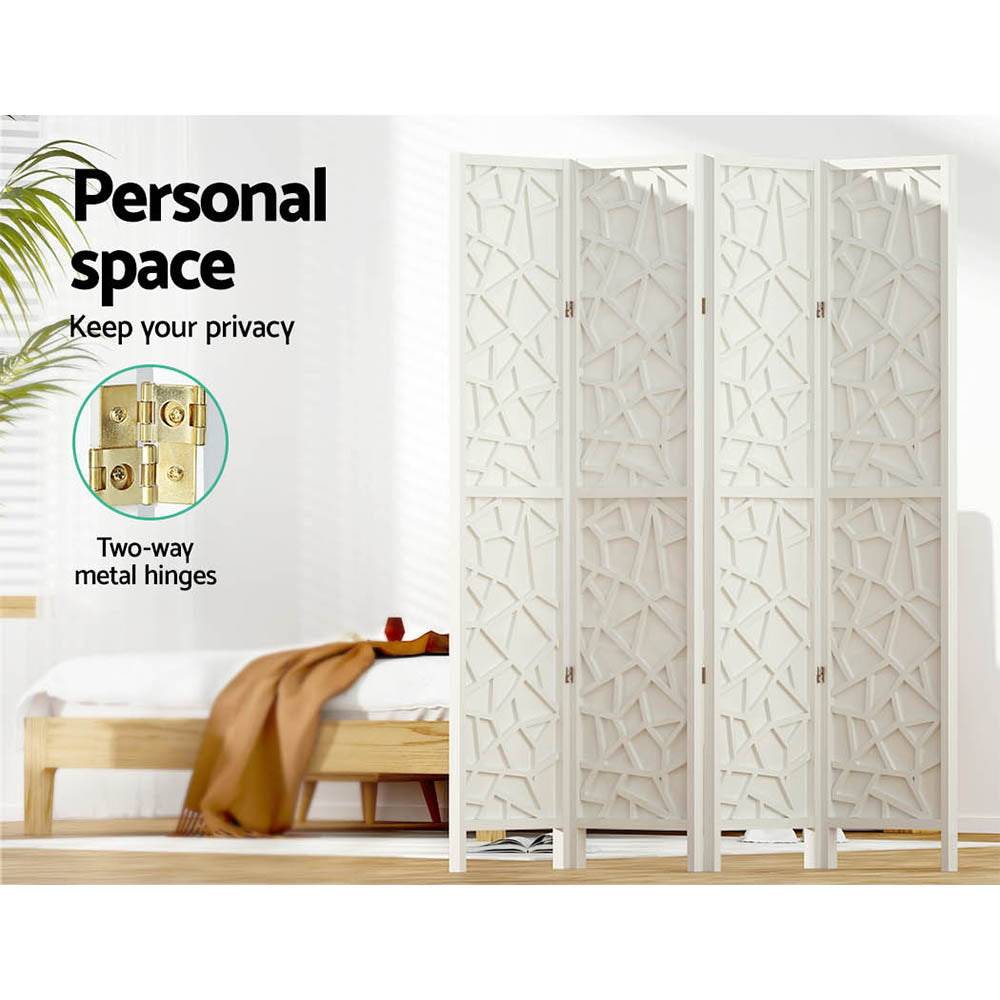 Marlook 4 Panel Room Divider Screen 162x170cm Clover White