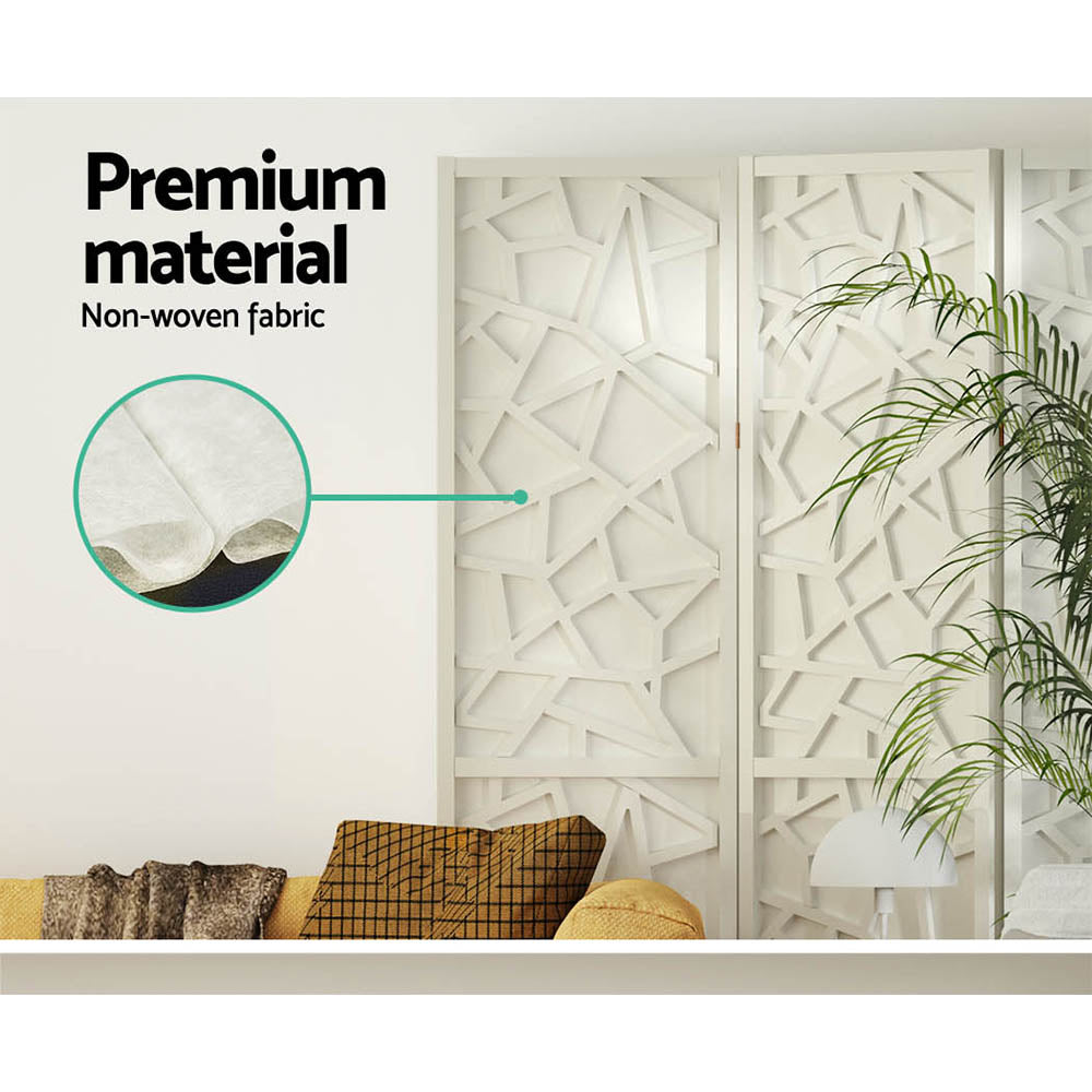 Marlook 4 Panel Room Divider Screen 162x170cm Clover White