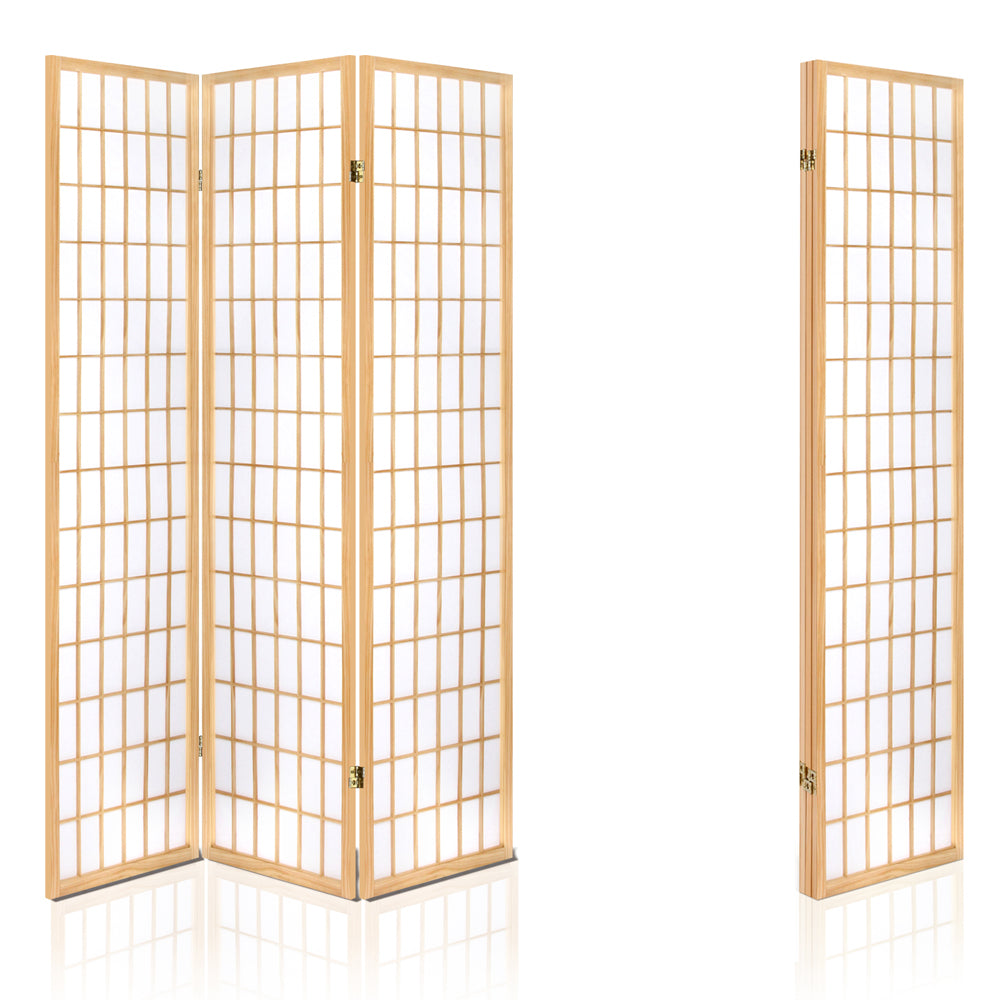 Marlook 3 Panel Room Divider Screen 131x179cm Natural