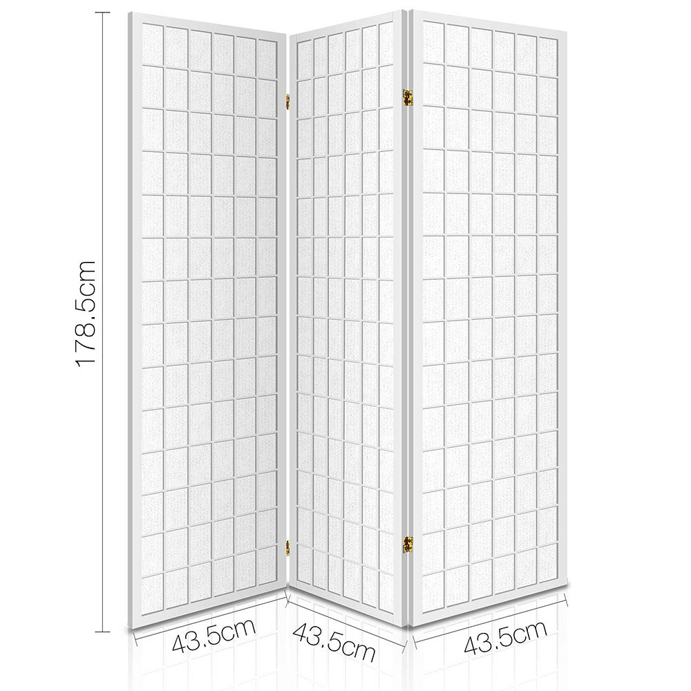 Marlook 3 Panel Room Divider Screen 131x179cm White