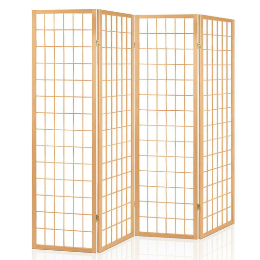 Marlook 4 Panel Room Divider Screen 174x179cm Natural