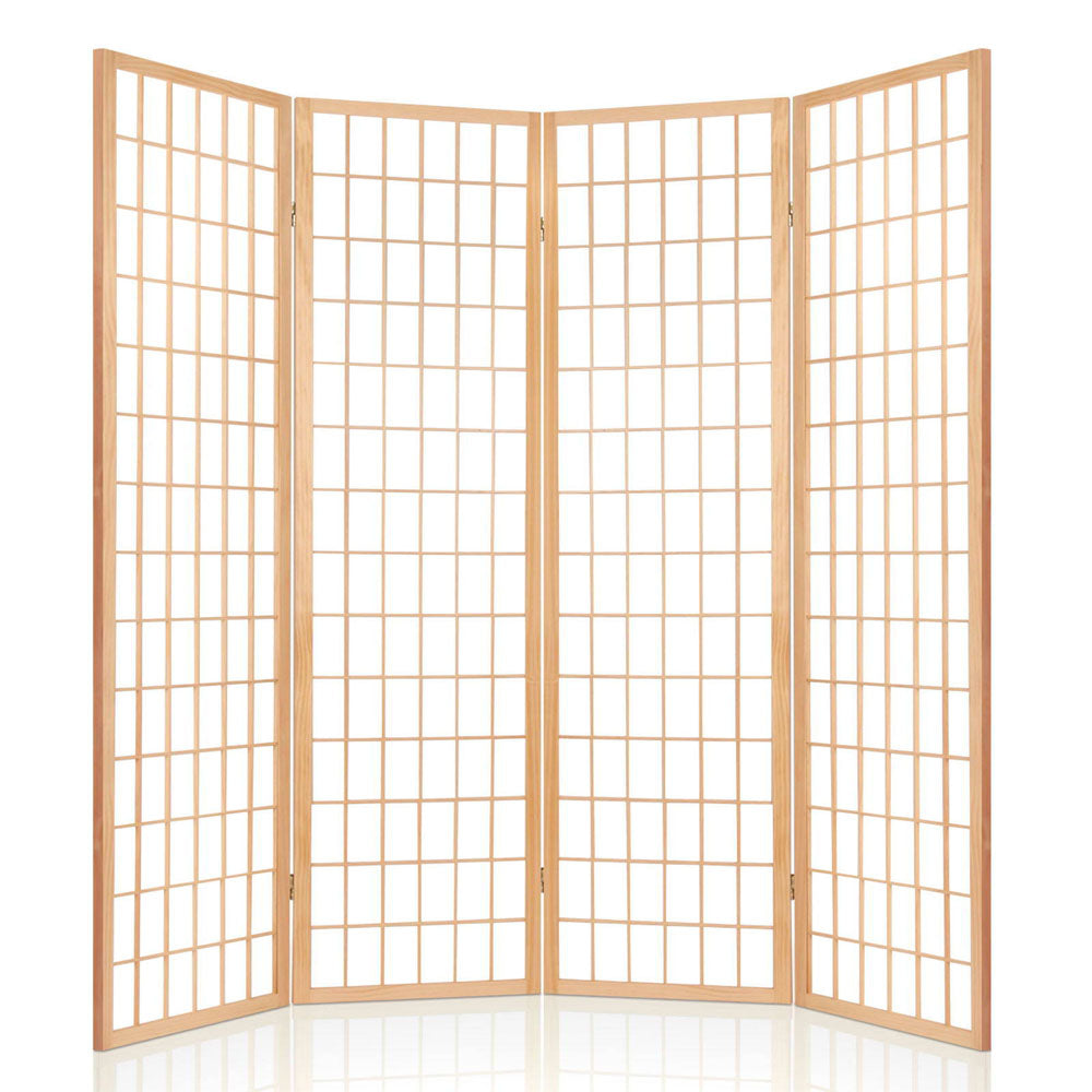Marlook 4 Panel Room Divider Screen 174x179cm Natural