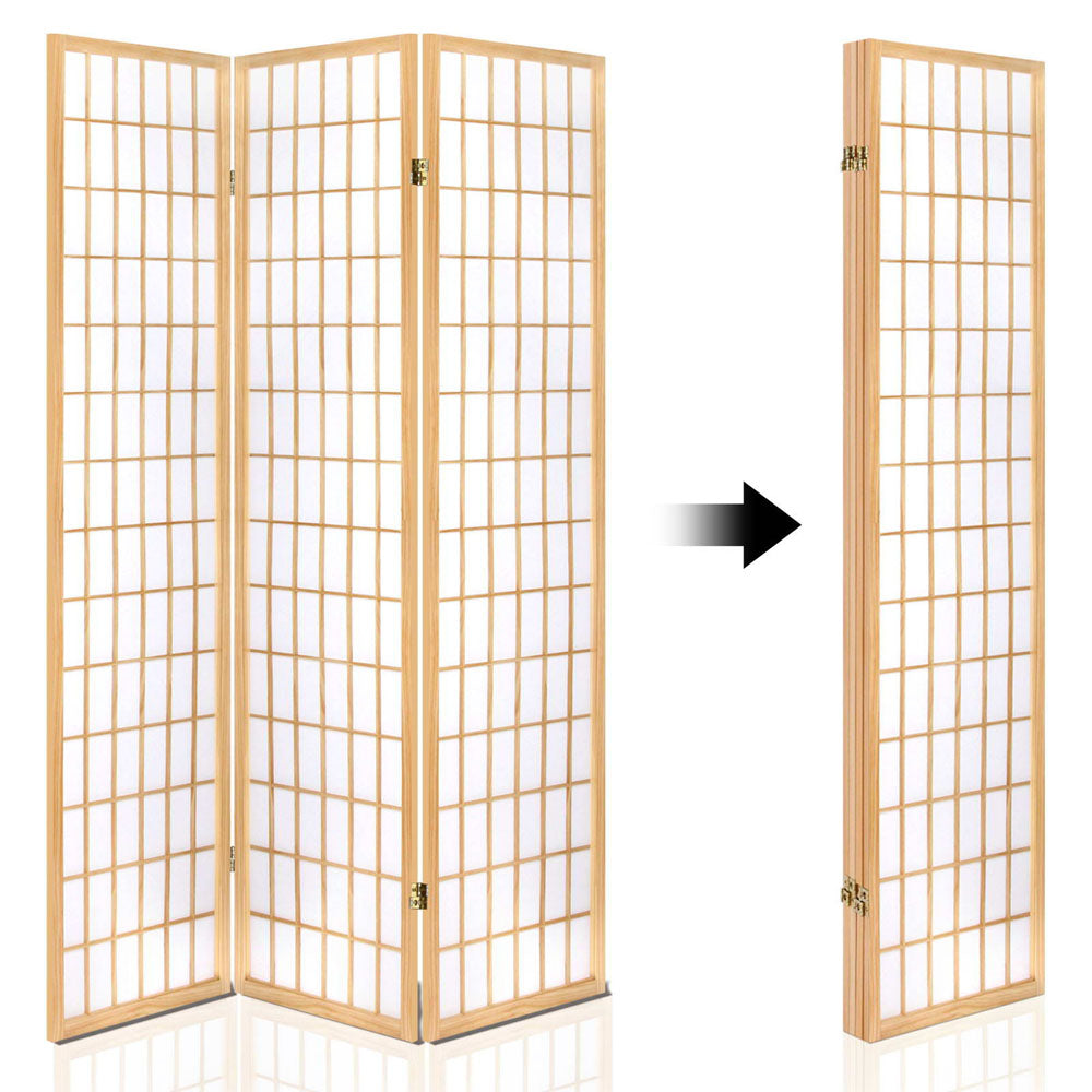 Marlook 4 Panel Room Divider Screen 174x179cm Natural