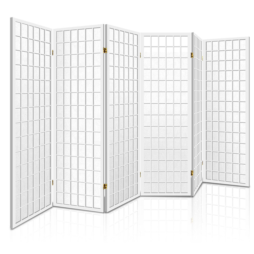 Marlook 6 Panel Room Divider Screen 261x179cm White