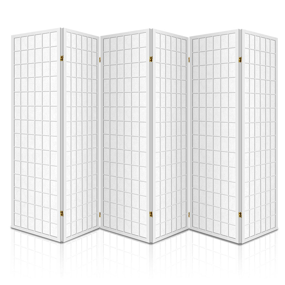 Marlook 6 Panel Room Divider Screen 261x179cm White