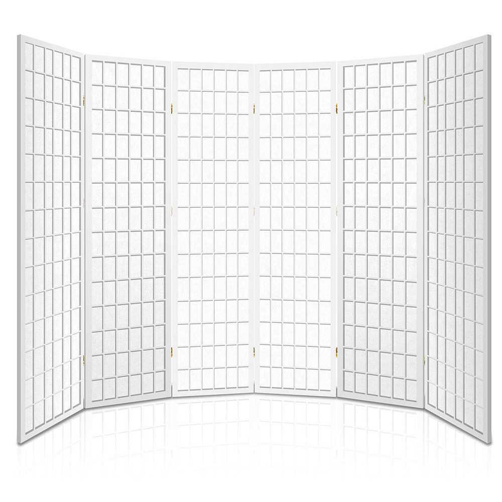 Marlook 6 Panel Room Divider Screen 261x179cm White