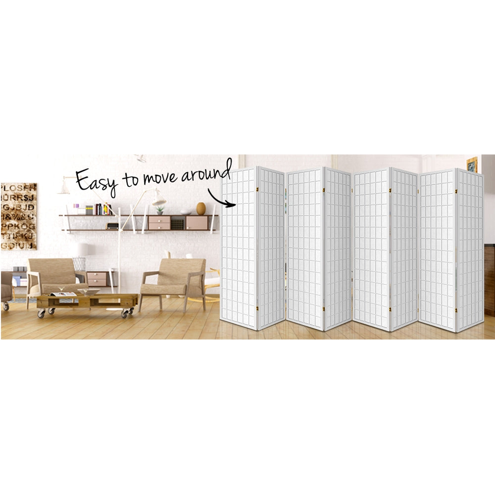 Marlook 8 Panel Room Divider Screen 348x179cm White