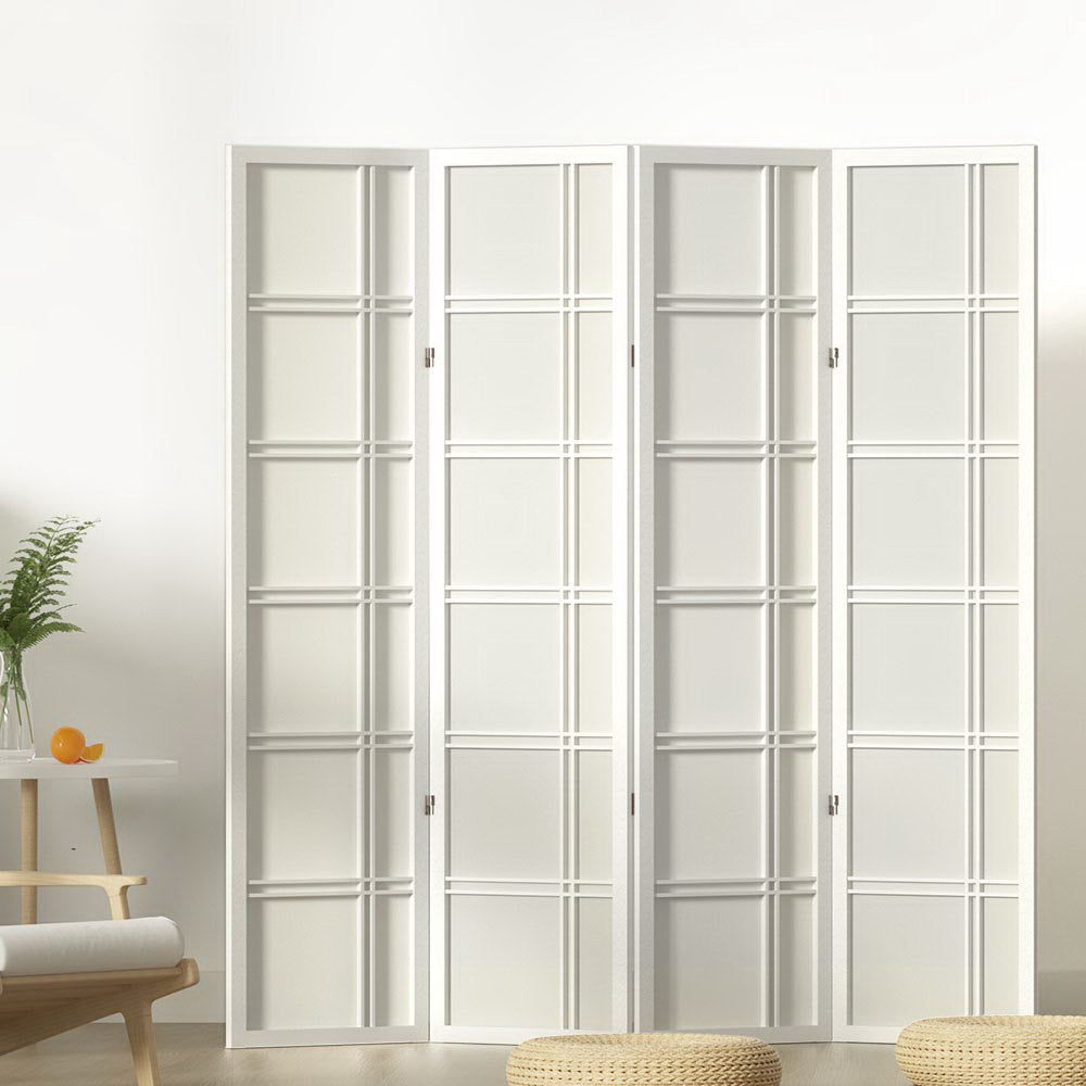 Marlook 4 Panel Room Divider Screen 176x179cm Nova White