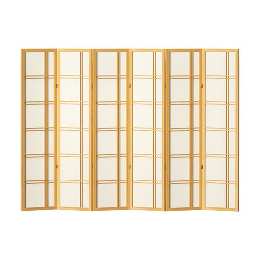 Marlook 6 Panel Room Divider Screen 265x179cm Nova Natural