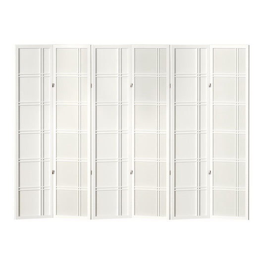 Marlook 6 Panel Room Divider Screen 265x179cm Nova White