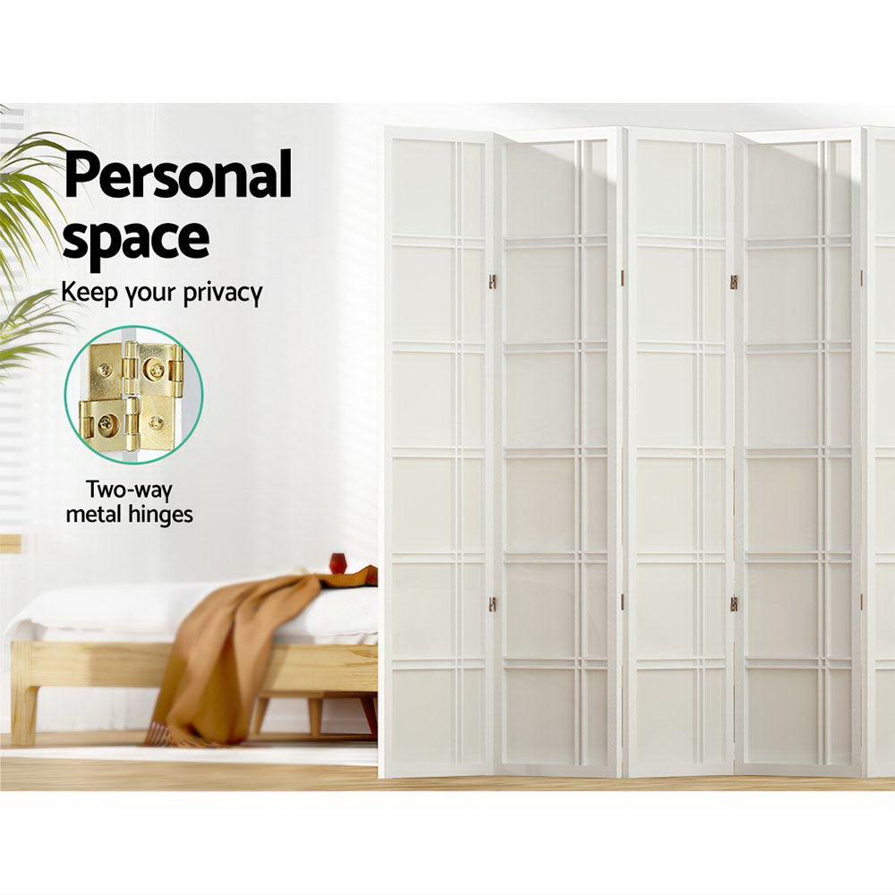 Marlook 8 Panel Room Divider Screen 353x179cm Nova White