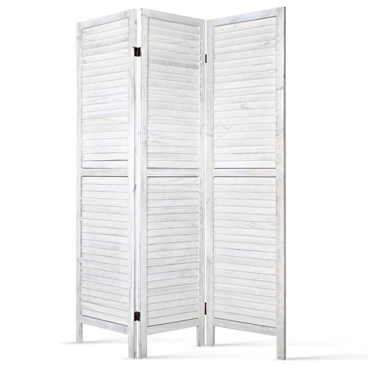 Marlook 3 Panel Room Divider Screen 120x170cm Louver White