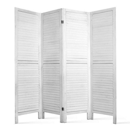 Marlook 4 Panel Room Divider Screen 163x170cm Louver White