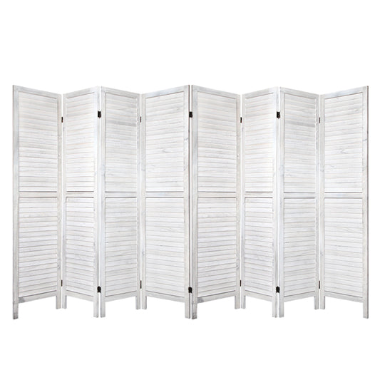 Marlook 8 Panel Room Divider Screen 326x170cm Louver White