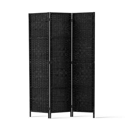 Marlook 3 Panel Room Divider Screen 123x170cm Woven Black