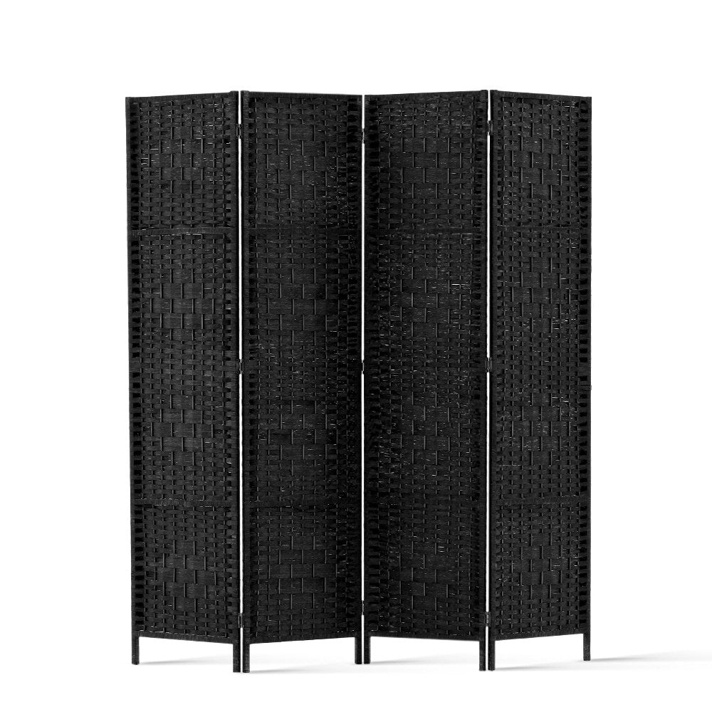 Marlook 4 Panel Room Divider Screen 163x170cm Woven Black