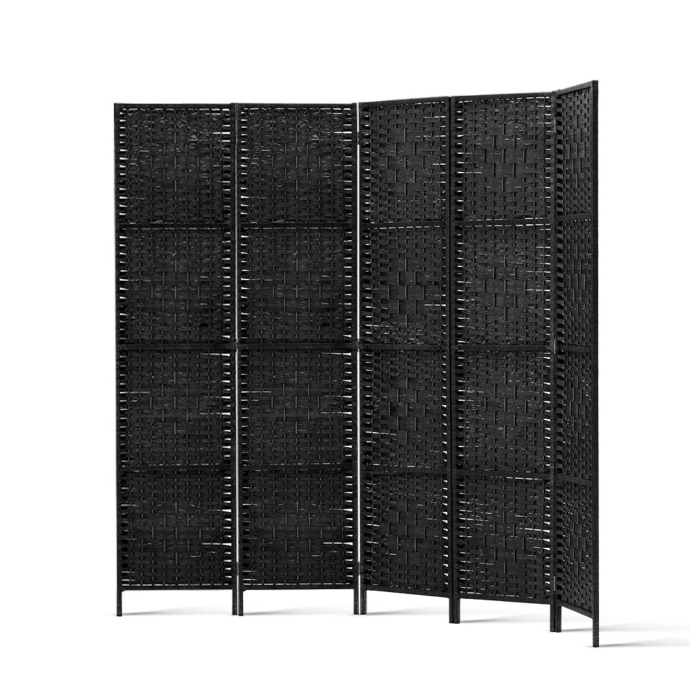 Marlook 4 Panel Room Divider Screen 163x170cm Woven Black