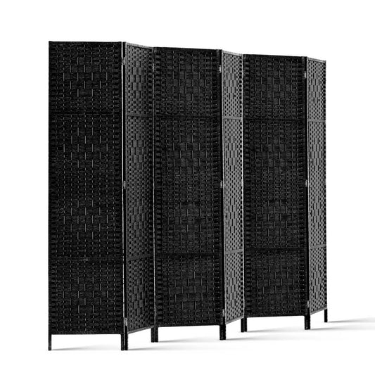 Marlook 6 Panel Room Divider Screen 245x170cm Woven Black