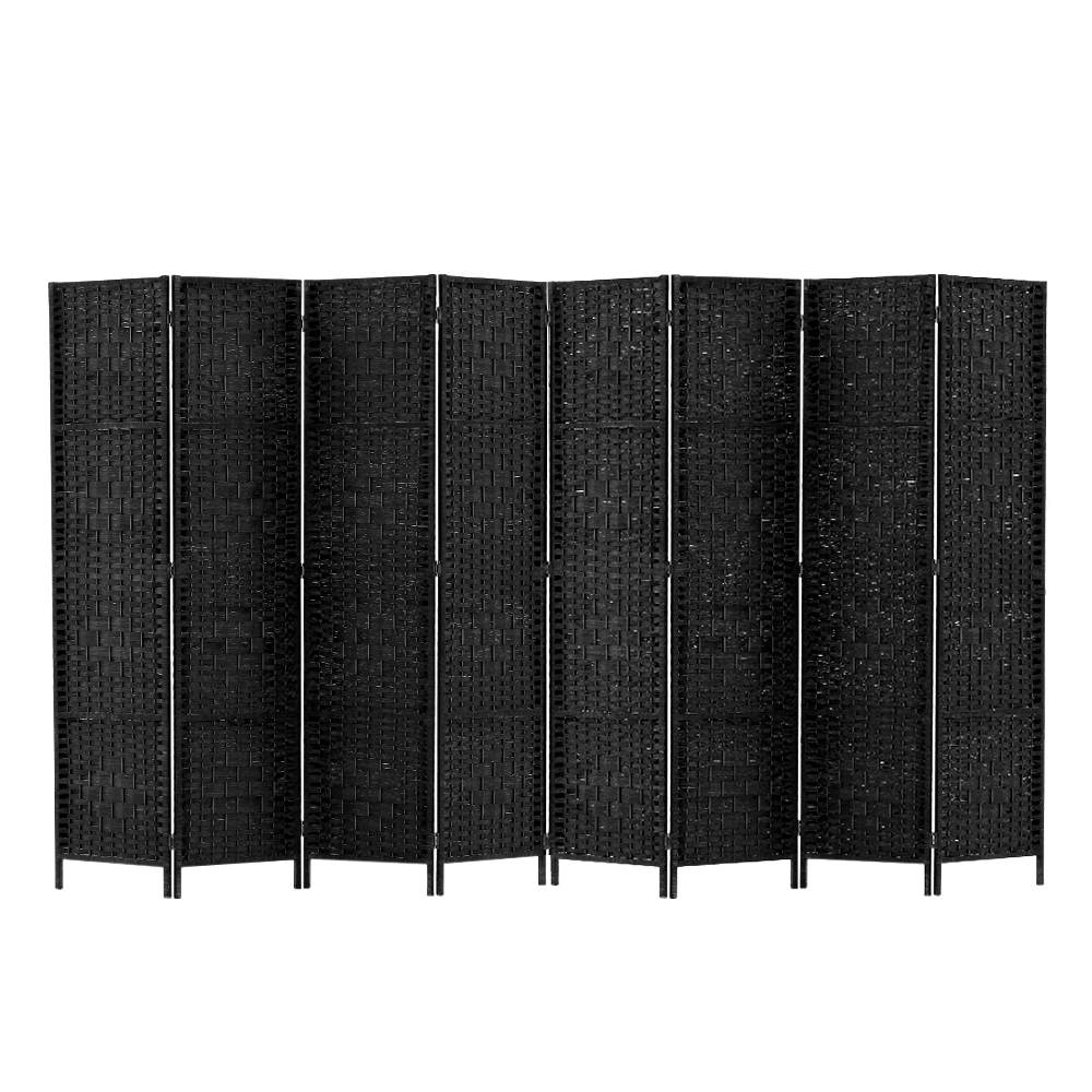 Marlook 8 Panel Room Divider Screen 326x170cm Woven Black