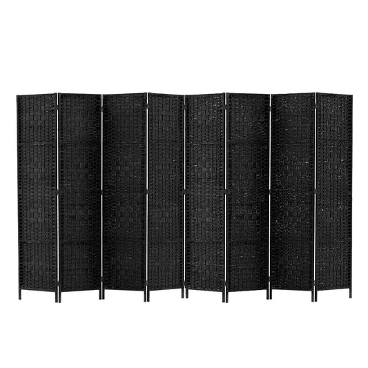 Marlook 8 Panel Room Divider Screen 326x170cm Woven Black