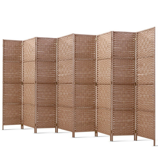Marlook 8 Panel Room Divider Screen 326x170cm Woven Natural