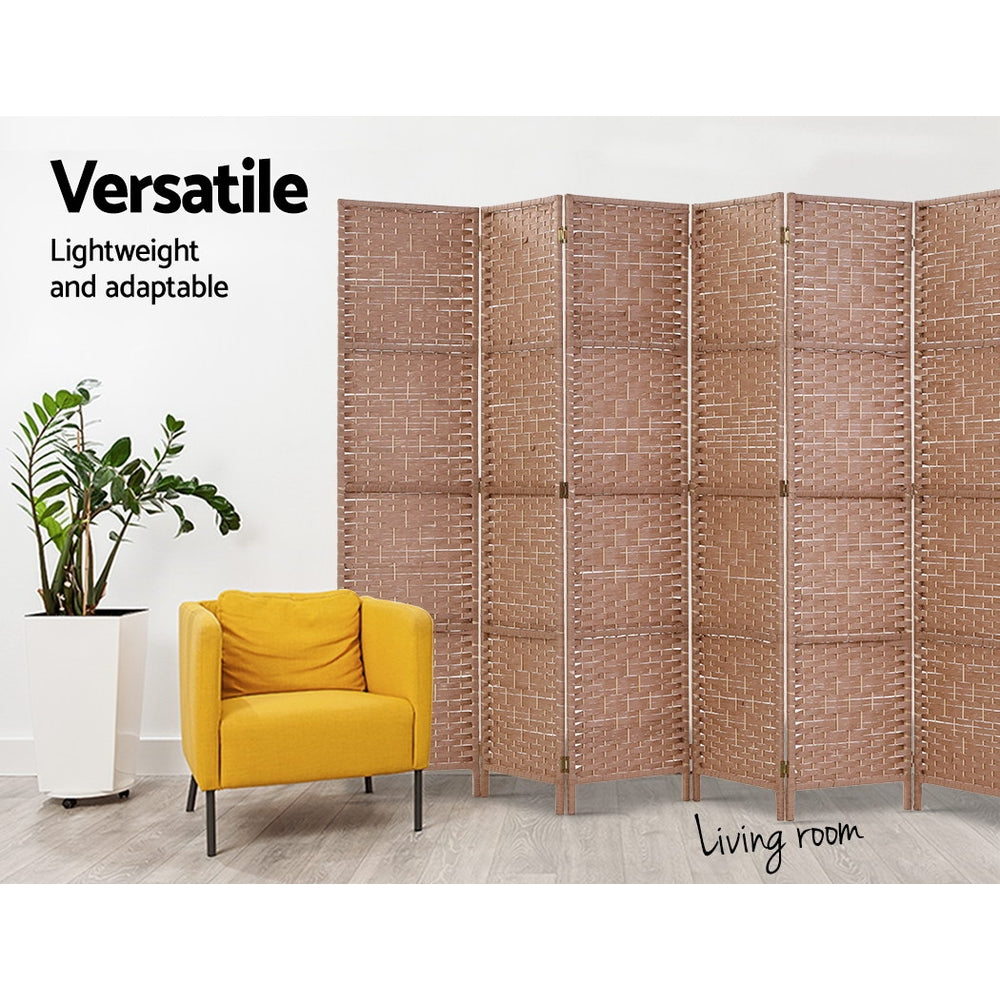 Marlook 8 Panel Room Divider Screen 326x170cm Woven Natural