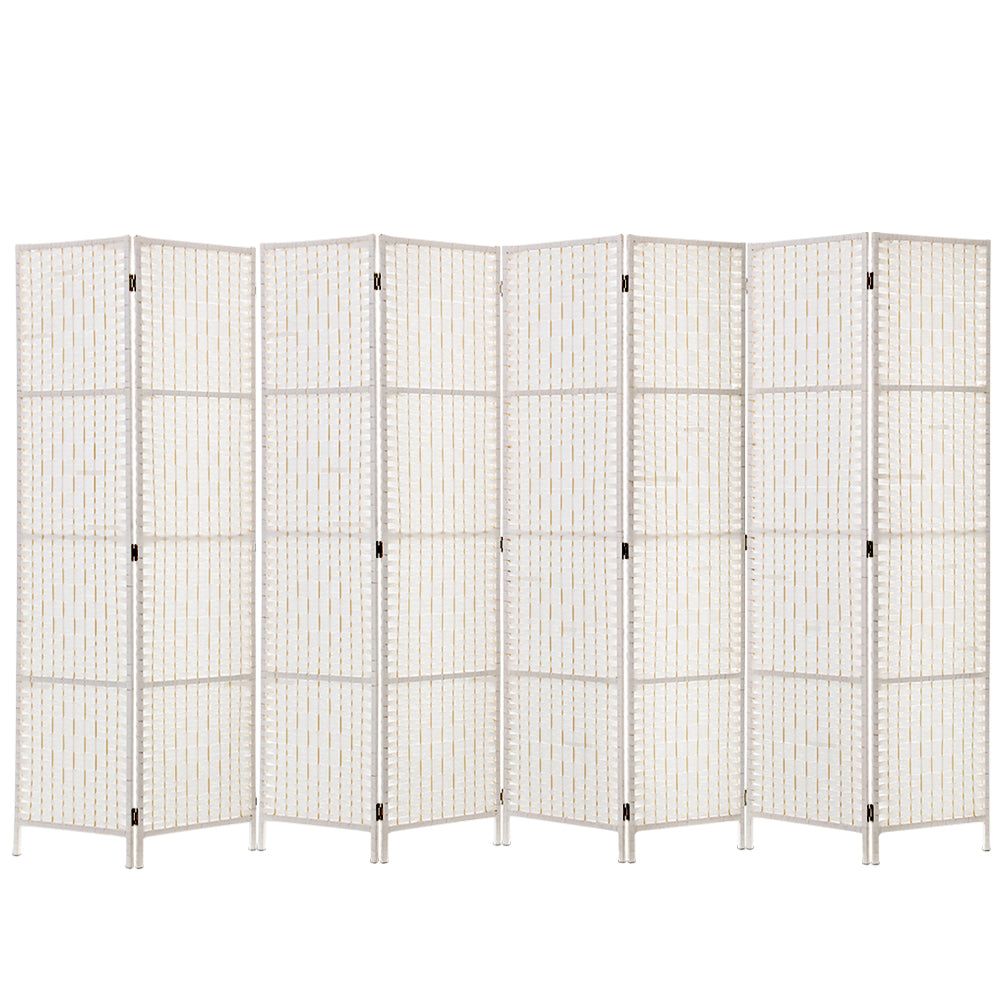Marlook 8 Panel Room Divider Screen 326x170cm Woven White