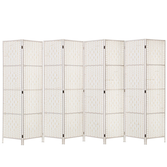 Marlook 8 Panel Room Divider Screen 326x170cm Woven White