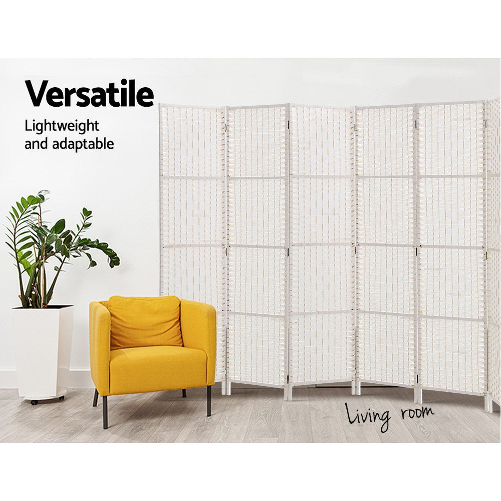 Marlook 8 Panel Room Divider Screen 326x170cm Woven White