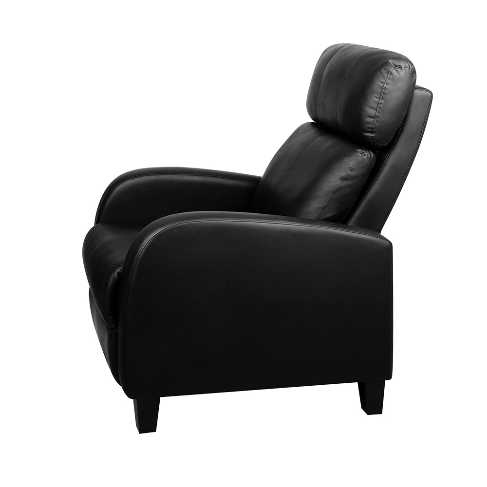 Marlook PU Leather Reclining Armchair - Black