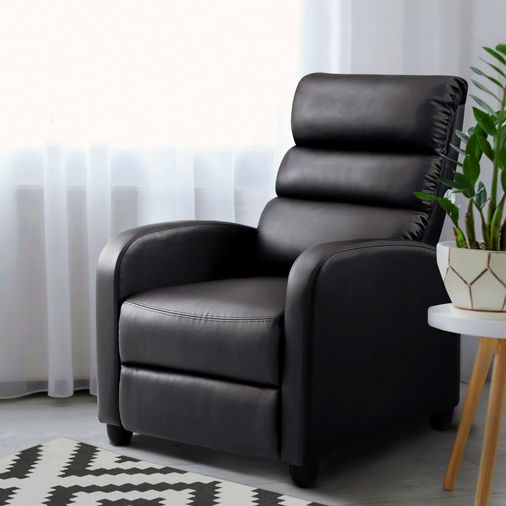 Marlook Recliner Armchair Brown Faux Leather Bolivia