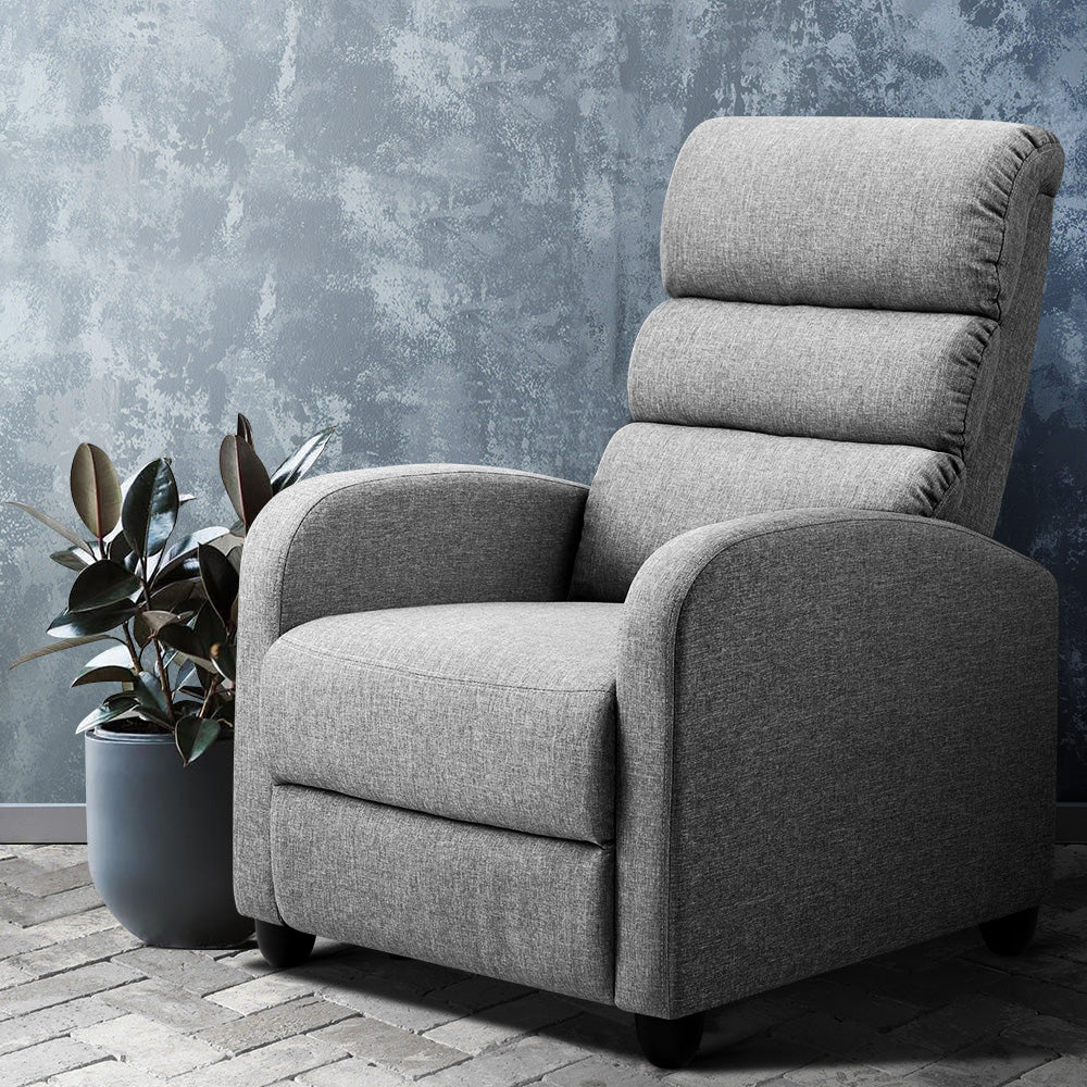 Marlook Recliner Armchair Grey Fabric Bolivia