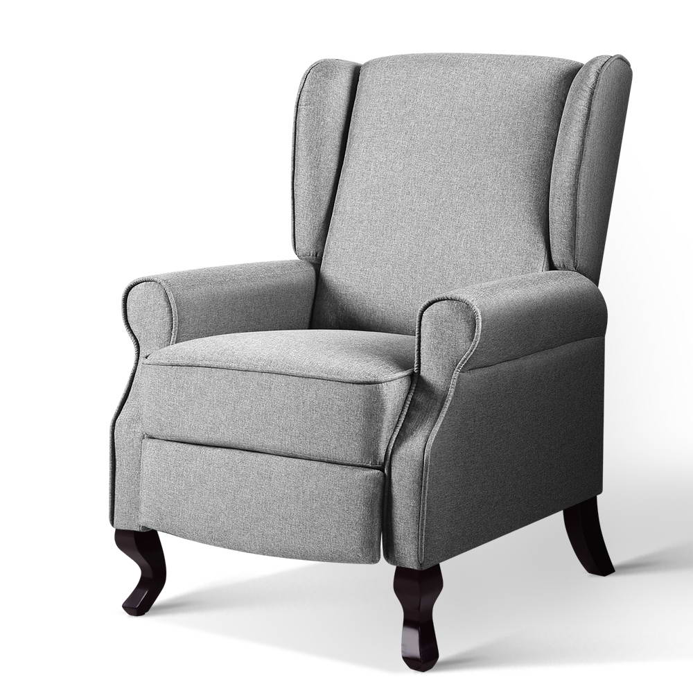 Marlook Recliner Armchair Grey Fabric Domini