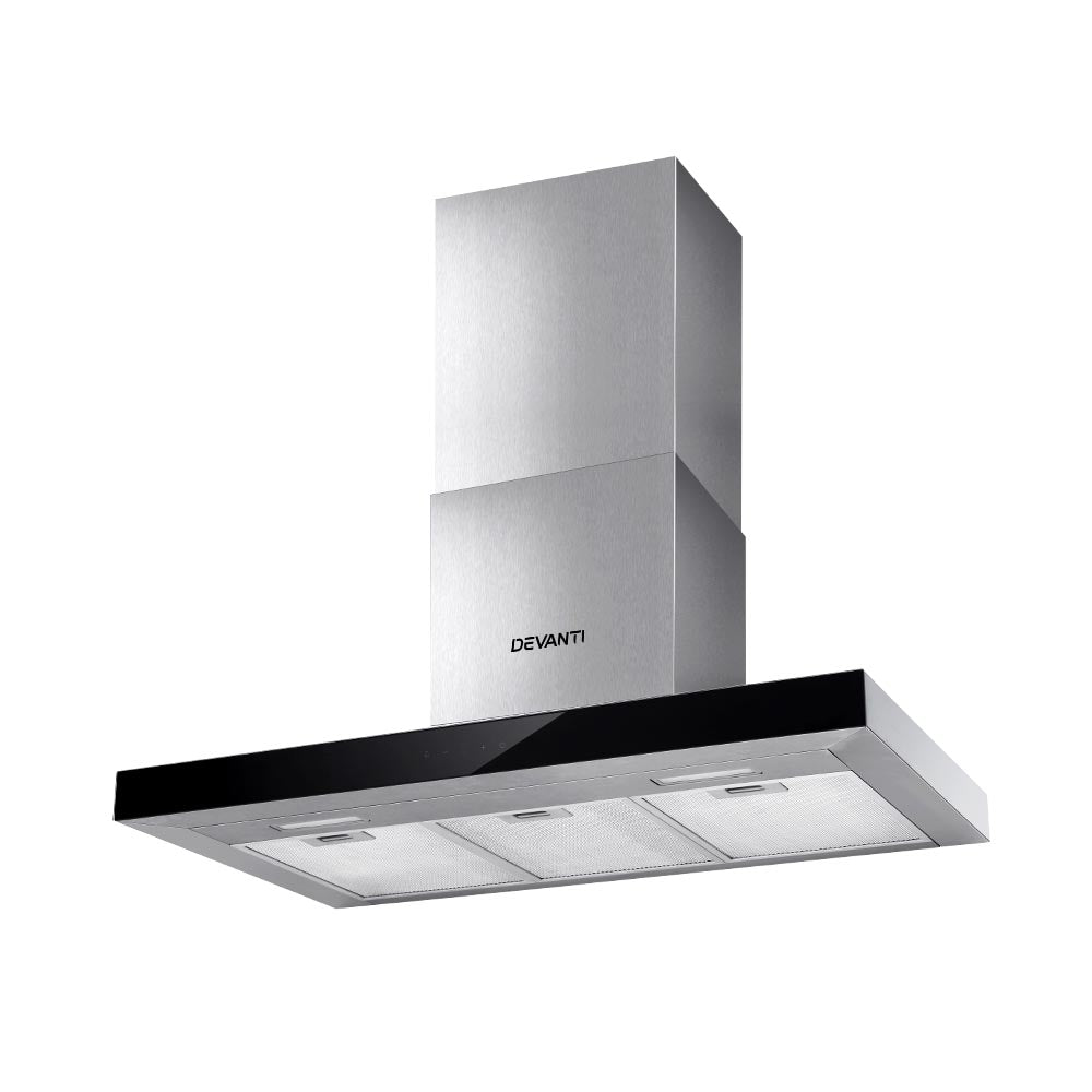 Marlook 900mm Range Hood 90cm Rangehood Glass Stainless Steel