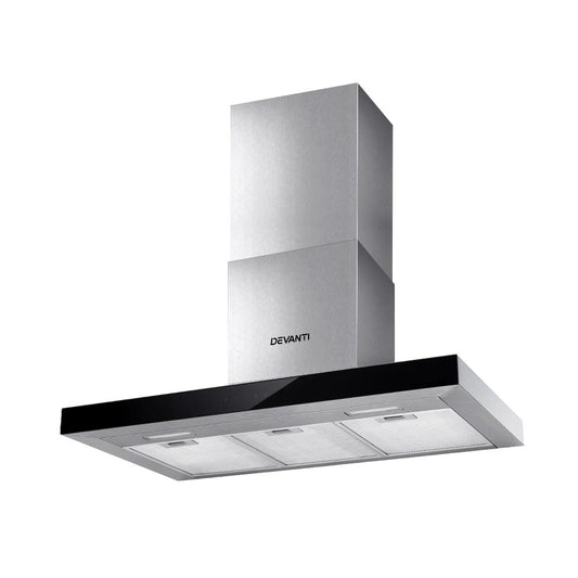 Marlook 900mm Range Hood 90cm Rangehood Glass Stainless Steel