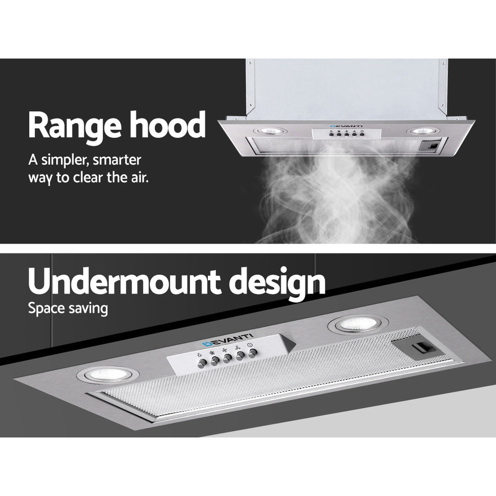 Marlook 520mm Range Hood 52cm Rangehood Stainless Steel