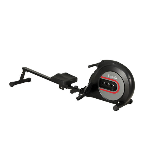 Marlook Rowing Machine Rower Elastic Rope Resistance Fitness Home Cardio Black