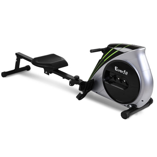 Marlook Rowing Machine Rower Elastic Rope Resistance Fitness Home Cardio Silver