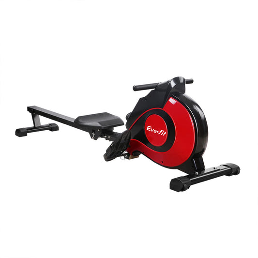 Marlook Rowing Machine Rower Magnetic Resistance Exercise Gym Home Cardio Red