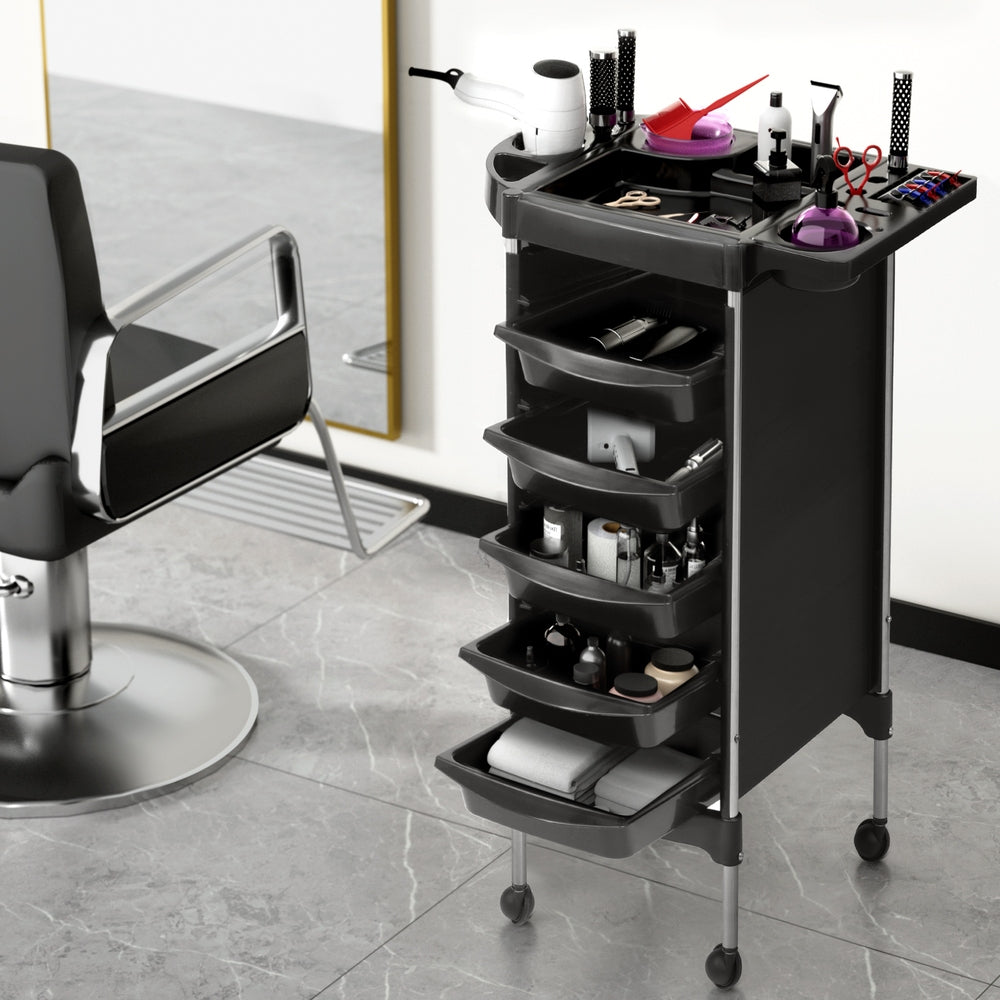 Marlook Salon Trolley Cart Spa Beauty Rolling Tray Hairdressing Storage 6 Tiers