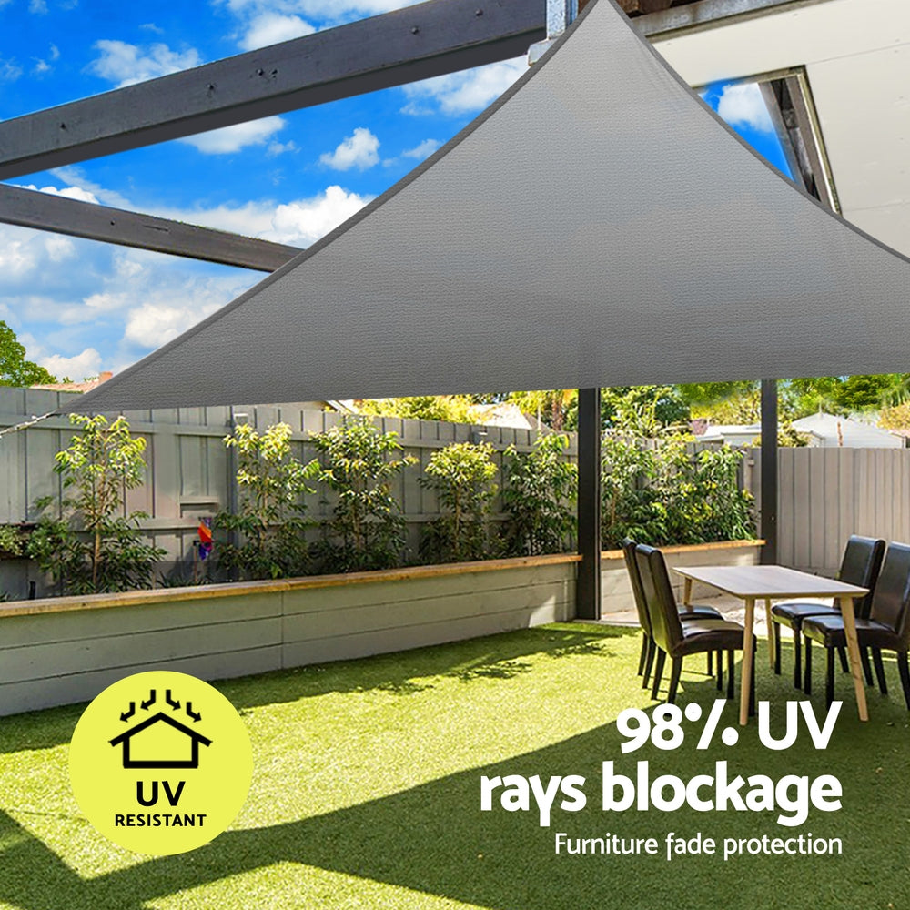 Marlook Shade Sail Cloth Shadecloth Canopy Triangle 280gsm 5x5x7.1m