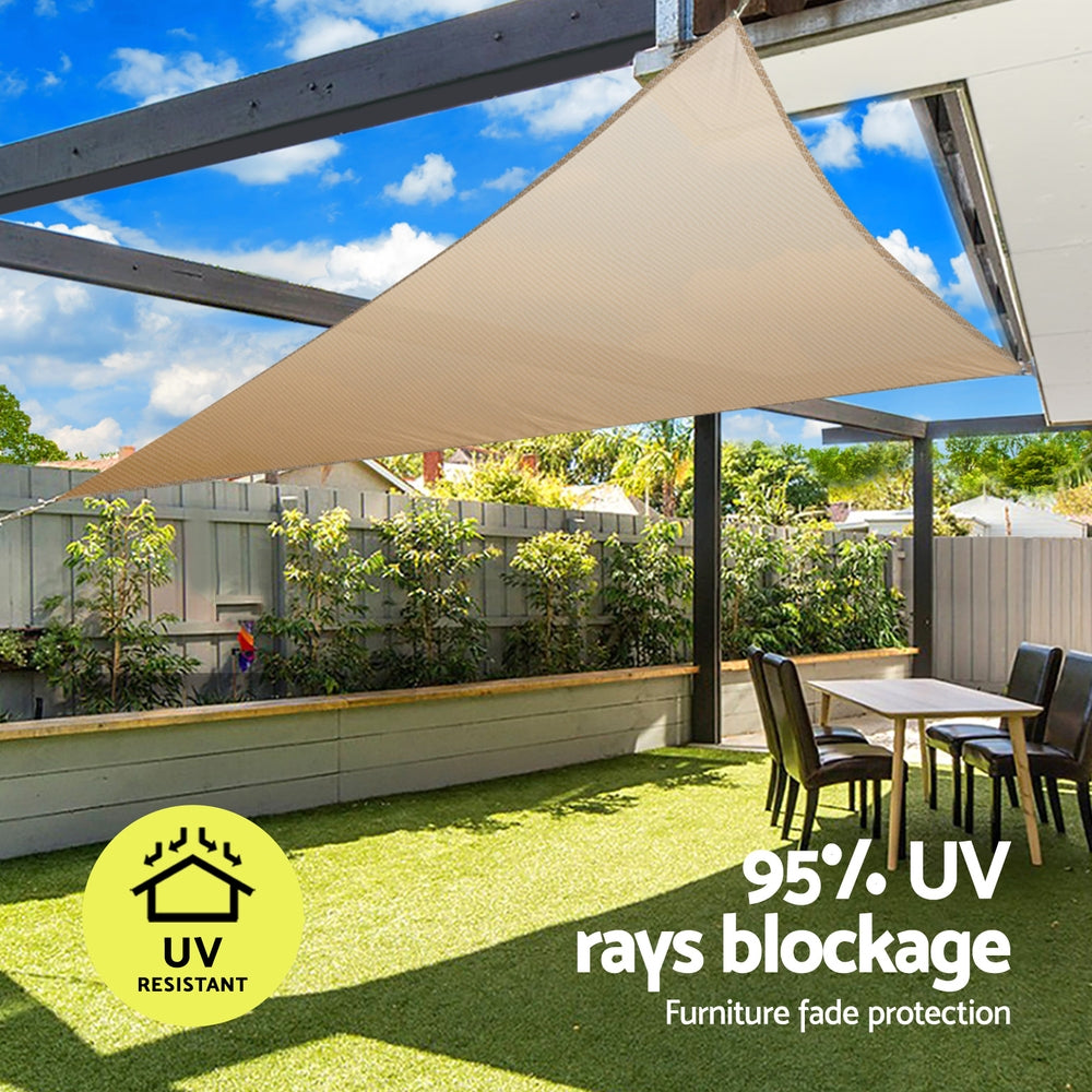 Marlook Shade Sail Cloth Shadecloth Triangle Sun Canopy 3.6x3.6x3.6M