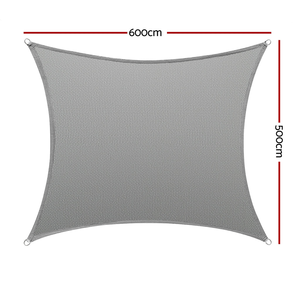 Marlook Shade Sail Cloth Shadecloth Square Sun Canopy 5x6m